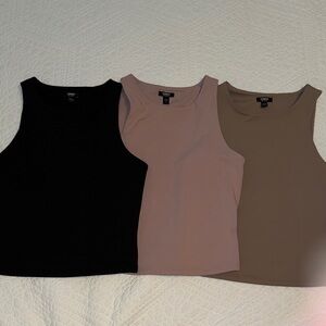 Express Women's Sleeveless Tops - Black, Pink, and Tan perfect condition